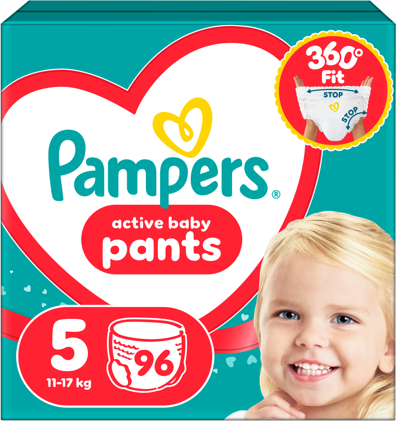 Одноразові підгузки-трусики Pampers Active Baby Розмір 5 (11-17 кг), 96 шт. (80751230)